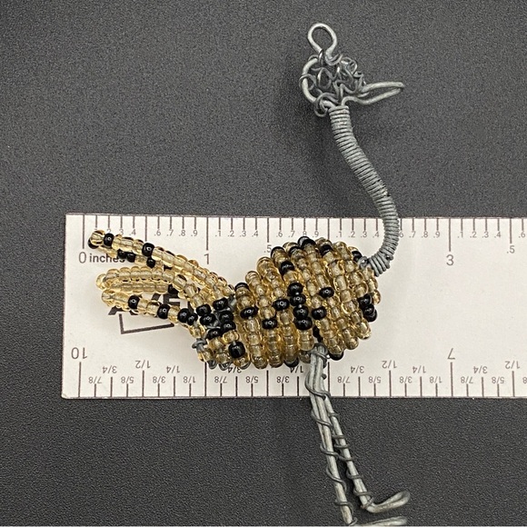 African Beaded Wire Wrapped Cape Ostrich Figurine Pendant - Picture 9 of 11